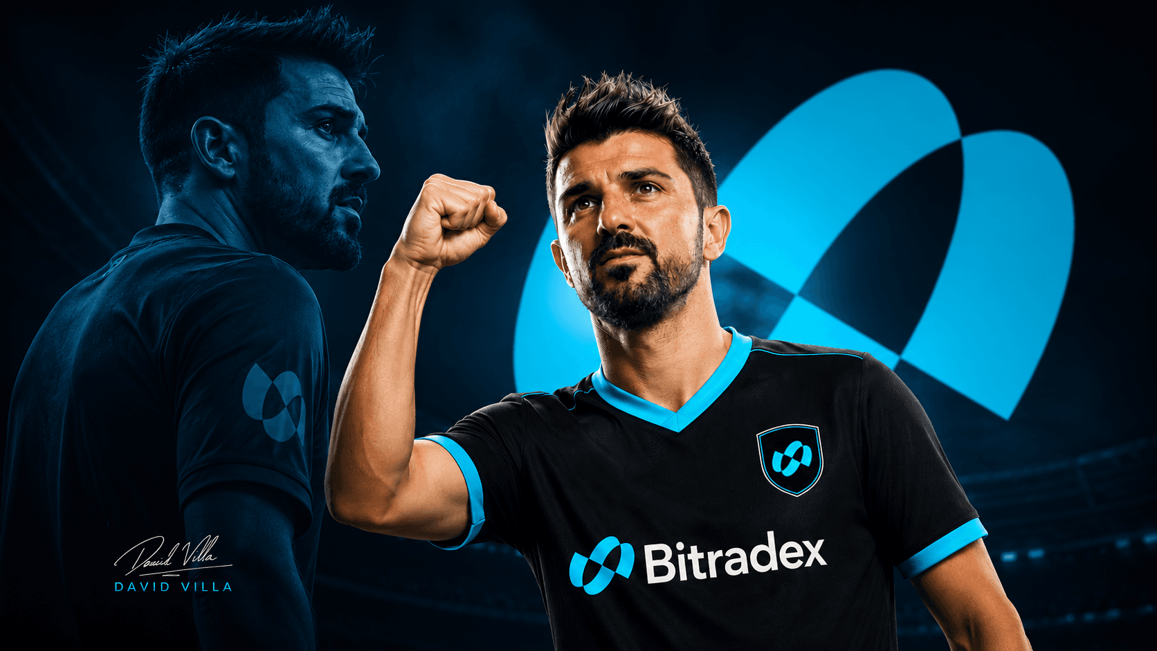 David Villa com a camisa da BitradeX