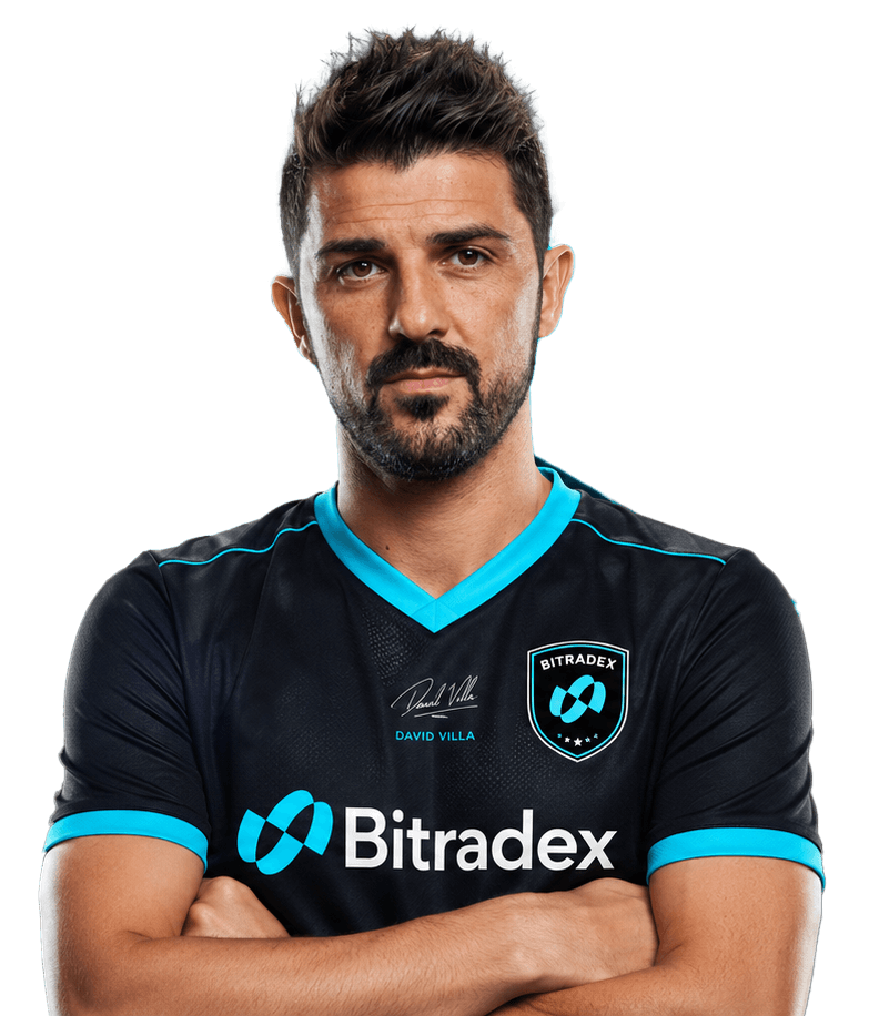 David Villa com a camisa da BitradeX
